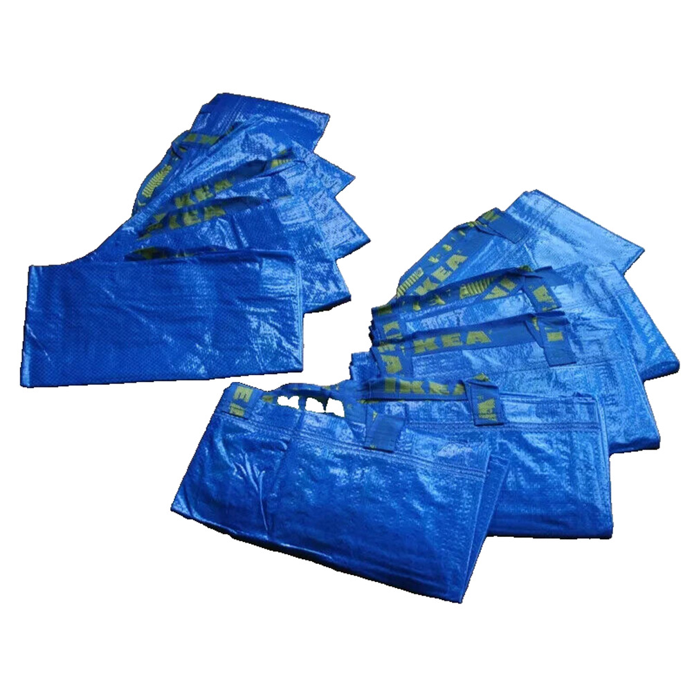 10 Ikea X LARGE BLUE BAGS Shopping Moving Laundry Storage Travel Tote FRAKTA NEW - Picture 1 of 6